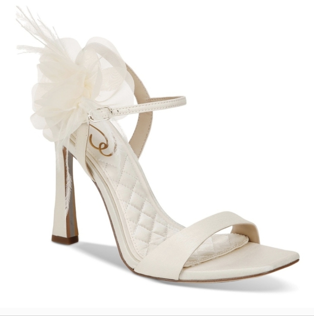 Sam Edelman,Leanna Silk Ivory,Elegant High Heel Sandals, Size 10